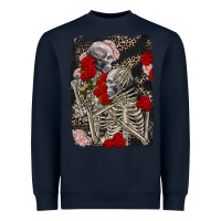 Navy Two skeletons hugging Valentine's Day Heavyweight Sweatshirt - FaDigitalArtStudio