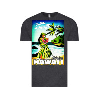 Vintage Black hawaii hula girl Vintage Tee - artisFamous