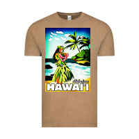 Vintage Coffee hawaii hula girl Vintage Tee - artisFamous