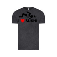 Vintage Black i love sushi funny Vintage Tee - artisFamous