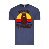 Vintage Denim funny beer because murder is wrong for drinking men lover Vintage Tee - artisFamous