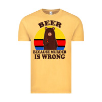 Vintage Mustard funny beer because murder is wrong for drinking men lover Vintage Tee - artisFamous
