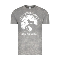 Cloud Rock i love horror movies and my corgi funny corgi Vintage Tee - artisFamous
