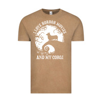 Vintage Coffee i love horror movies and my corgi funny corgi Vintage Tee - artisFamous