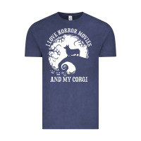 Vintage Denim i love horror movies and my corgi funny corgi Vintage Tee - artisFamous