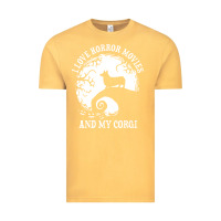 Vintage Mustard i love horror movies and my corgi funny corgi Vintage Tee - artisFamous