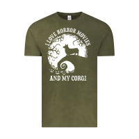Vintage Olive i love horror movies and my corgi funny corgi Vintage Tee - artisFamous