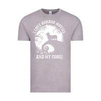 Vintage Zinc i love horror movies and my corgi funny corgi Vintage Tee - artisFamous