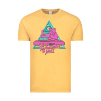 Vintage Mustard Cats on Synthesizers in Space Vintage Tee - artisFamous