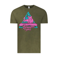 Vintage Olive Cats on Synthesizers in Space Vintage Tee - artisFamous
