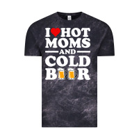 Cloud Black i love heart hot moms cold beer funny adult drinking joke Vintage Tee - artisFamous