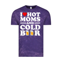 I Love Heart Hot Moms Cold Beer Funny Adult Drinking Joke Vintage Tee | Teevron