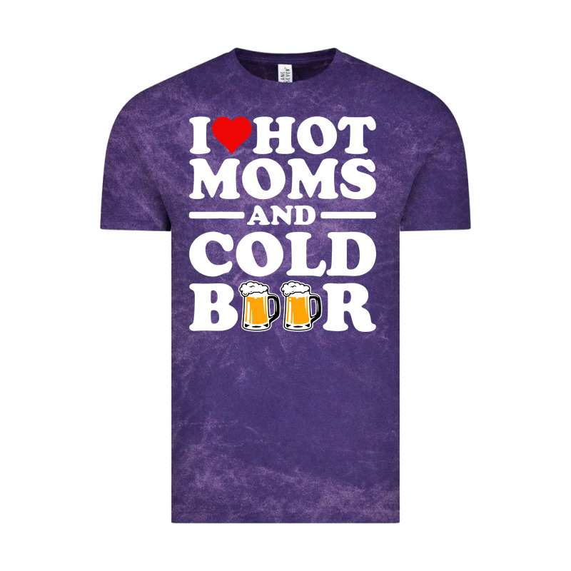 I Love Heart Hot Moms Cold Beer Funny Adult Drinking Joke Vintage Tee by artisFamous | Teevron