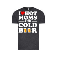 Vintage Black i love heart hot moms cold beer funny adult drinking joke Vintage Tee - artisFamous