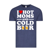 Vintage Denim i love heart hot moms cold beer funny adult drinking joke Vintage Tee - artisFamous
