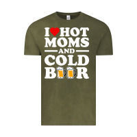 Vintage Olive i love heart hot moms cold beer funny adult drinking joke Vintage Tee - artisFamous