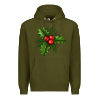 Army Green Mistletoe Premium Hoodie - BundleAndBundleShop