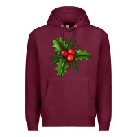 Burgundy Mistletoe Premium Hoodie - BundleAndBundleShop
