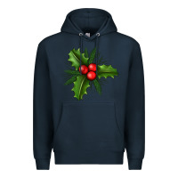 Navy Mistletoe Premium Hoodie - BundleAndBundleShop