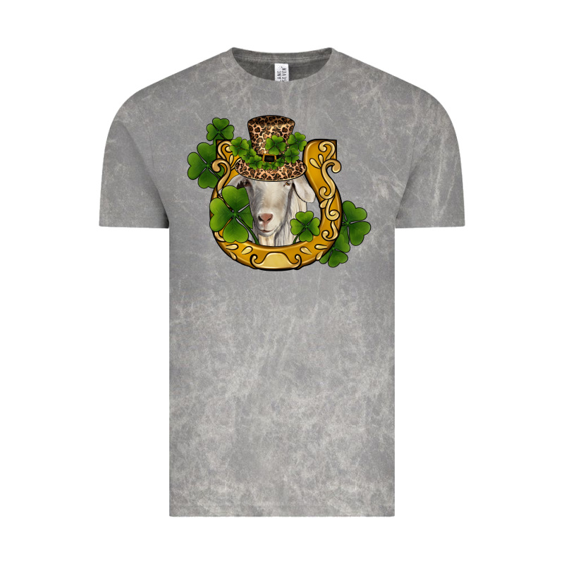 St Patricks Day Goat Horseshoe Shamrock Vintage Tee by RanaPortraitStore | Teevron