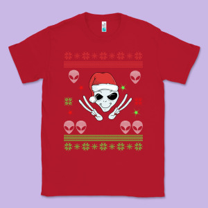 Alien Ugly Christmas Classic Tee Designed By Bettercallsaul