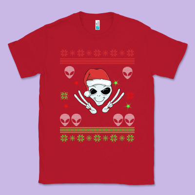 Alien Ugly Christmas Classic Tee Designed By Bettercallsaul