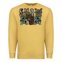 Antique Gold show mom highland cow Premium Sweatshirt - SublimationCraftShop