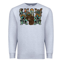 Heather Grey show mom highland cow Premium Sweatshirt - SublimationCraftShop