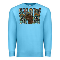 Ocean Blue show mom highland cow Premium Sweatshirt - SublimationCraftShop