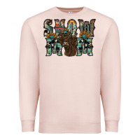 Pale Pink show mom highland cow Premium Sweatshirt - SublimationCraftShop
