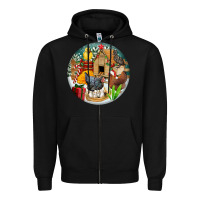 Black Christmas coop ornament Zipper Hoodie - FaDigitalArtStudio