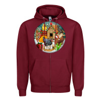 Burgundy Christmas coop ornament Zipper Hoodie - FaDigitalArtStudio