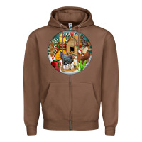 Chestnut Christmas coop ornament Zipper Hoodie - FaDigitalArtStudio