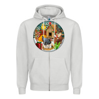 Dove Grey Christmas coop ornament Zipper Hoodie - FaDigitalArtStudio