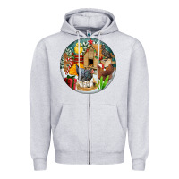 Heather Grey Christmas coop ornament Zipper Hoodie - FaDigitalArtStudio