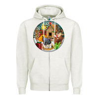 Oatmeal Heather Christmas coop ornament Zipper Hoodie - FaDigitalArtStudio