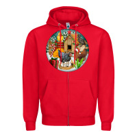 Red Christmas coop ornament Zipper Hoodie - FaDigitalArtStudio