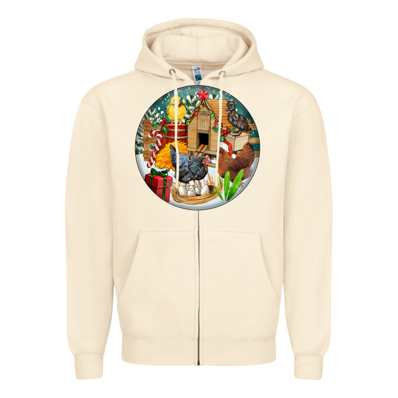 Christmas Coop Ornament Zipper Hoodie by FaDigitalArtStudio | Teevron