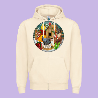 Christmas Coop Ornament Zipper Hoodie Designed By Fadigitalartstudio