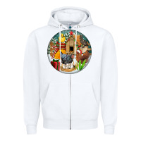 White Christmas coop ornament Zipper Hoodie - FaDigitalArtStudio