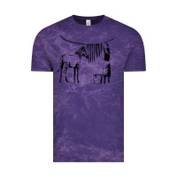 Cloud Purple Banksy Zebra Vintage Tee - artisFamous
