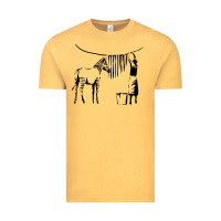 Vintage Mustard Banksy Zebra Vintage Tee - artisFamous