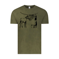 Vintage Olive Banksy Zebra Vintage Tee - artisFamous
