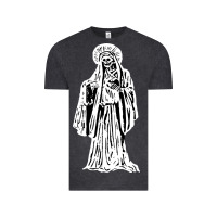 Vintage Black santa muerte blanca Vintage Tee - artisFamous