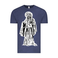 Vintage Denim santa muerte blanca Vintage Tee - artisFamous