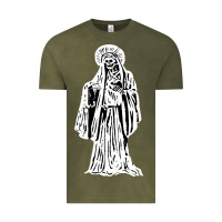 Vintage Olive santa muerte blanca Vintage Tee - artisFamous