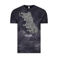 Cloud Black chicago typography neighborhood map Vintage Tee - artisFamous