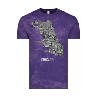 Cloud Purple chicago typography neighborhood map Vintage Tee - artisFamous