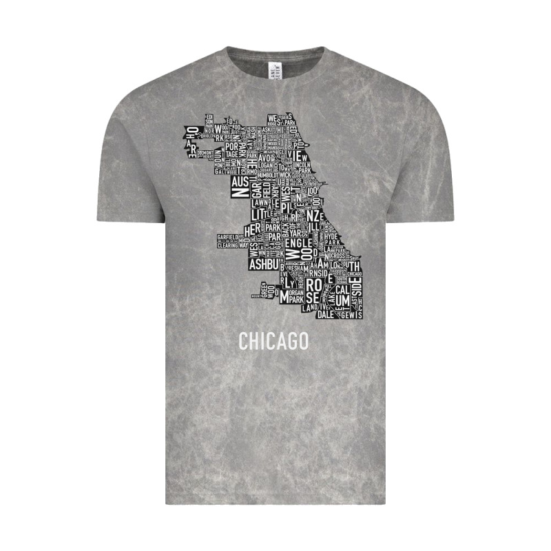 Chicago Typography Neighborhood Map Vintage Tee by artisFamous | Teevron