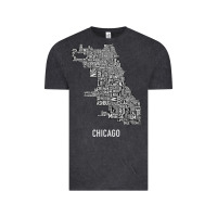 Vintage Black chicago typography neighborhood map Vintage Tee - artisFamous